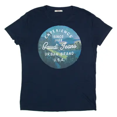 GAUDI JEANS T-Shirt Blue Short Sleeve Mens M