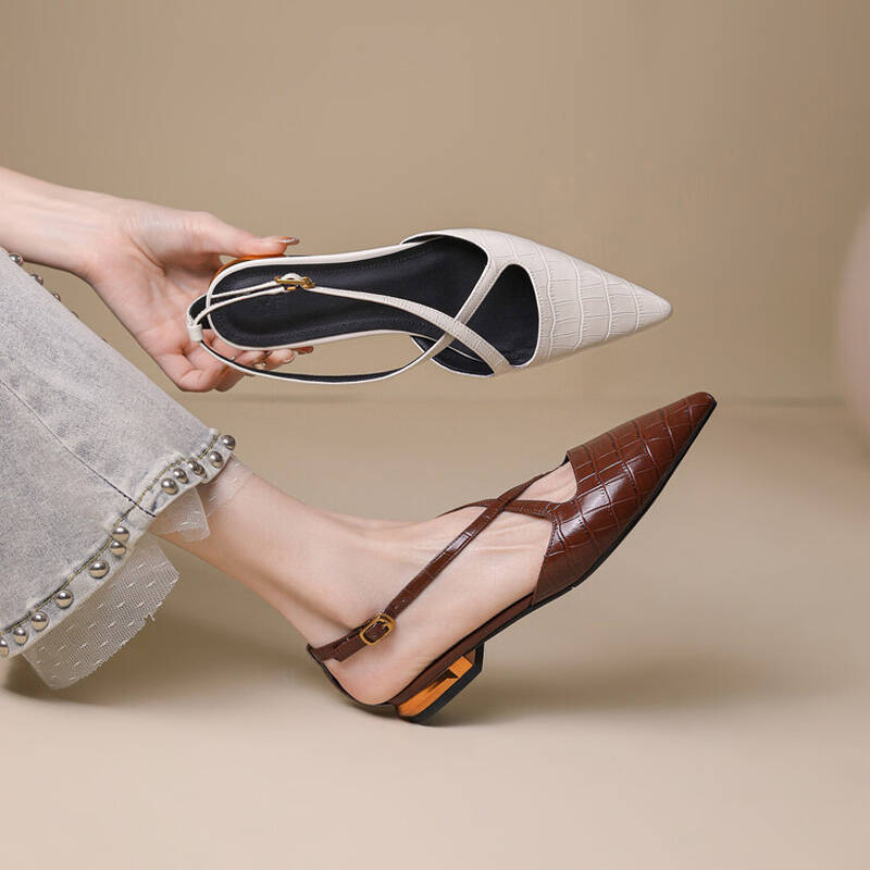 CHIKO Lakendra Pointy Toe Block Heels Slingback Shoes