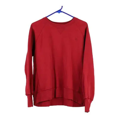 Champion Sweatshirt - Large Red Cotton Blend