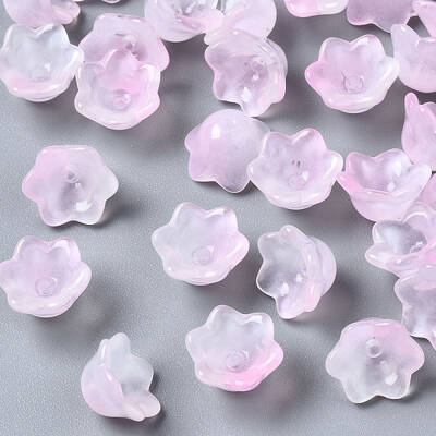 Transparent Two Tone Spray Painted Glass Beads