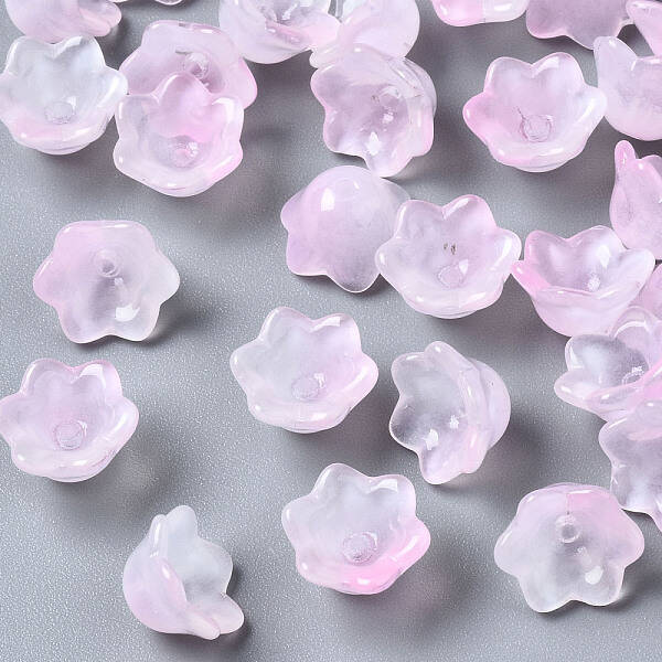 Transparent Two Tone Spray Painted Glass Beads