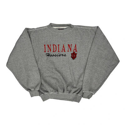 Indiana Hoosiers Logo 7 College Sweatshirt - Medium Grey Polyester Blend