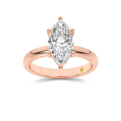 Firefly Hidden Halo Marquise Lab Grown Diamond Engagement Ring | 18K Rose Gold 2 5/8 CT. TW.