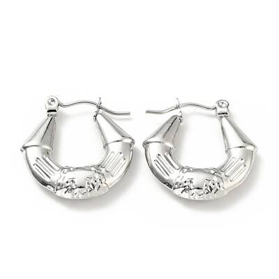 Tarnish Resistant 304 Stainless Steel Twist Teardrop with Cross Hoop Earrings for Women