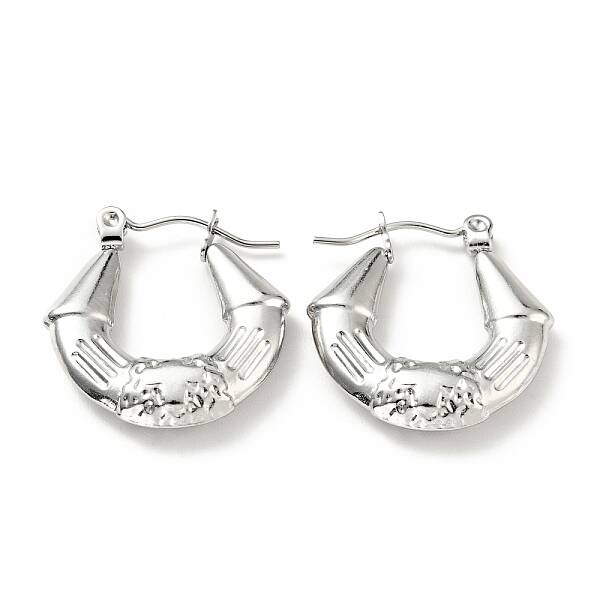 Tarnish Resistant 304 Stainless Steel Twist Teardrop with Cross Hoop Earrings for Women