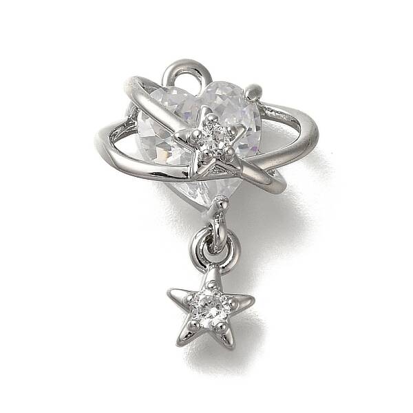 Rack Plating Brass Micro Pave  Cubic Zirconia Pendants