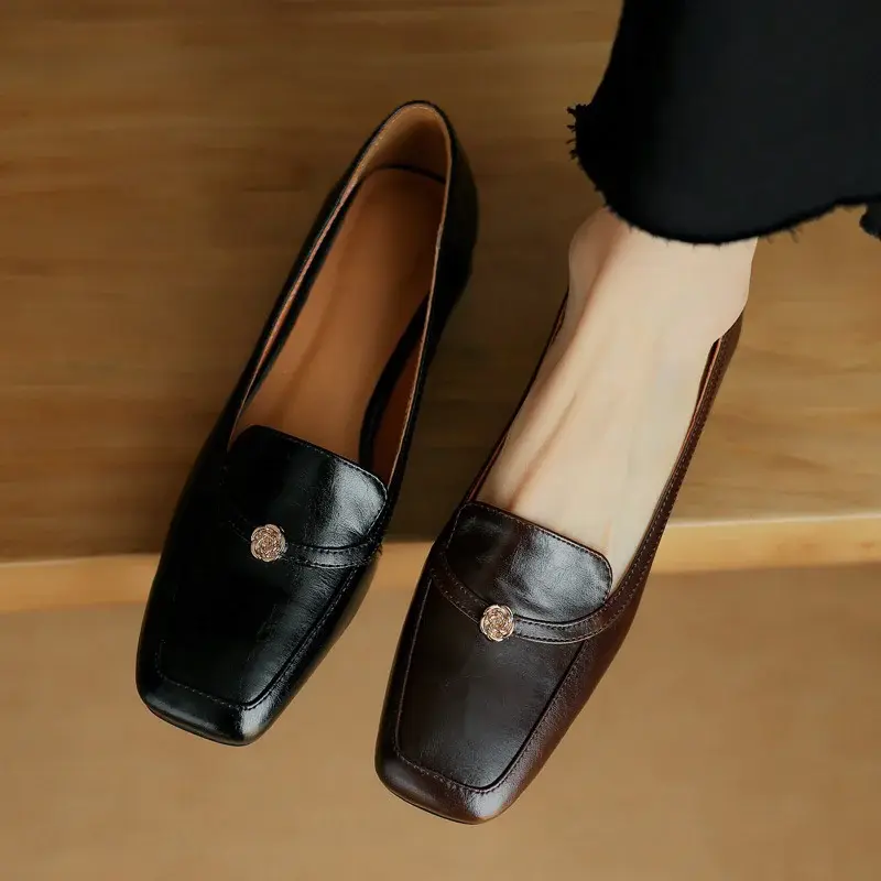 CHIKO Isabela Square Toe Block Heels Loafers Shoes