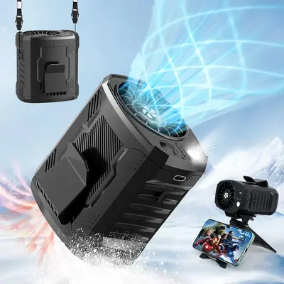 COZOME-Portable Fan, 3000mAh USB Rechargeable Waist Fan with Clip, 4 Speeds Strong Airflow Small Fan Waist,Personal Cooling F...