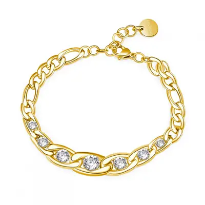 Brosway Gold plated steel bracelet with crystals Symphonia BYM104