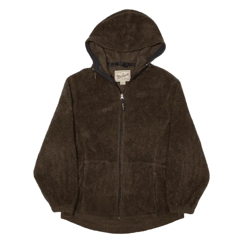 WOOLRICH Fleece Jacket Brown Womens M