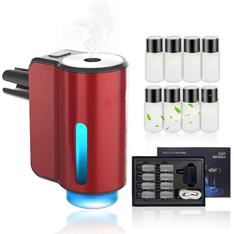 Upgraded Smart Car Air Freshener Set with French Essential Oil Bottles - 8 Large 80ml Bottles, 3-Level Adjustable Intensity f...