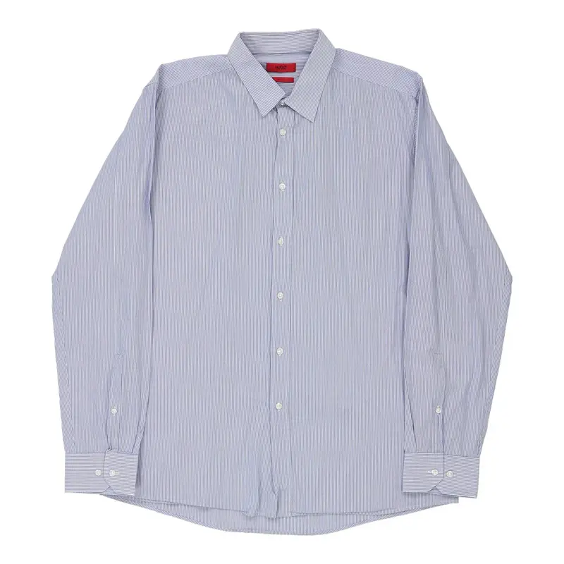 Slim Fit Hugo Boss Striped Shirt - XL Blue Cotton