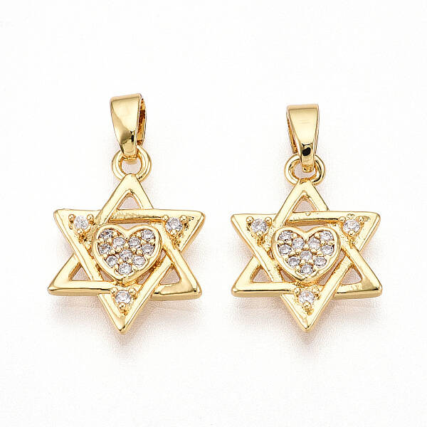 Brass Micro Pave Cubic Zirconia Pendants