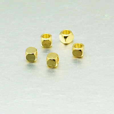 Cube Brass Spacer Beads