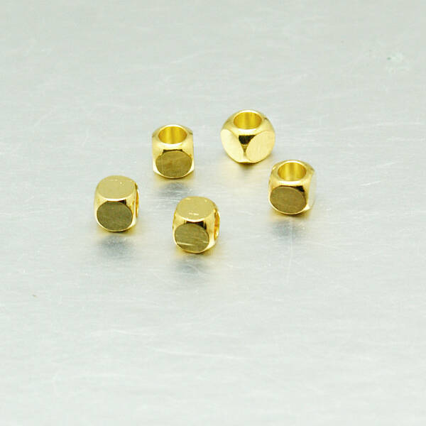 Cube Brass Spacer Beads