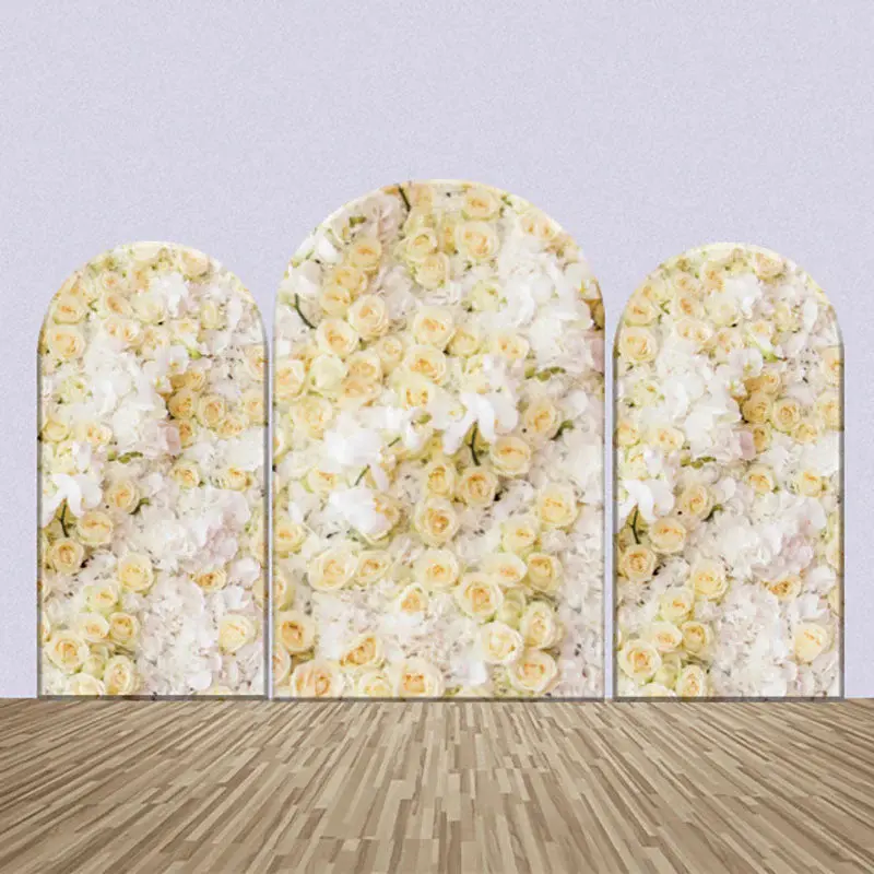 Yellow White Flowers Wedding Party Arch Backdrop Kit - Aperturee
