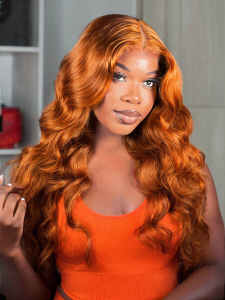 Pre Everything 13x4 Lace Frontal Ginger Body Wave Human Hair Wig