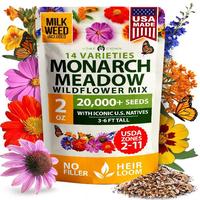 HOME GROWN Monarch Butterfly Wildflower Seeds Mix (2oz) - 20000+ Milkweed Seeds for Monarch Butterflies, Perennial Wildflower...