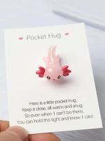 Cute Dragon Design Lucky Charm, Creative Birthday Gift for Friends, Hug Card, Good Luck Charm Gift, Inspirational Gift, Gradu...