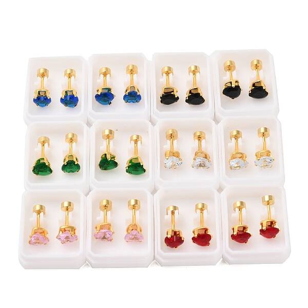 Heart Glass Ear Fake Plugs