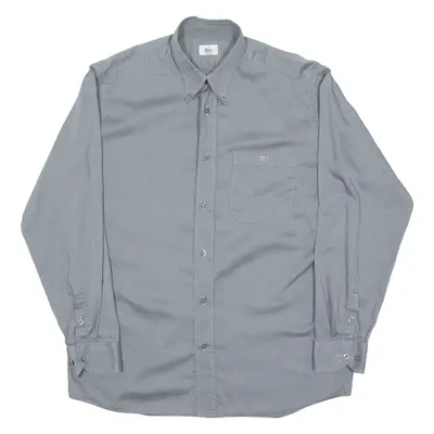 LACOSTE Mens Plain Shirt Grey Long Sleeve L