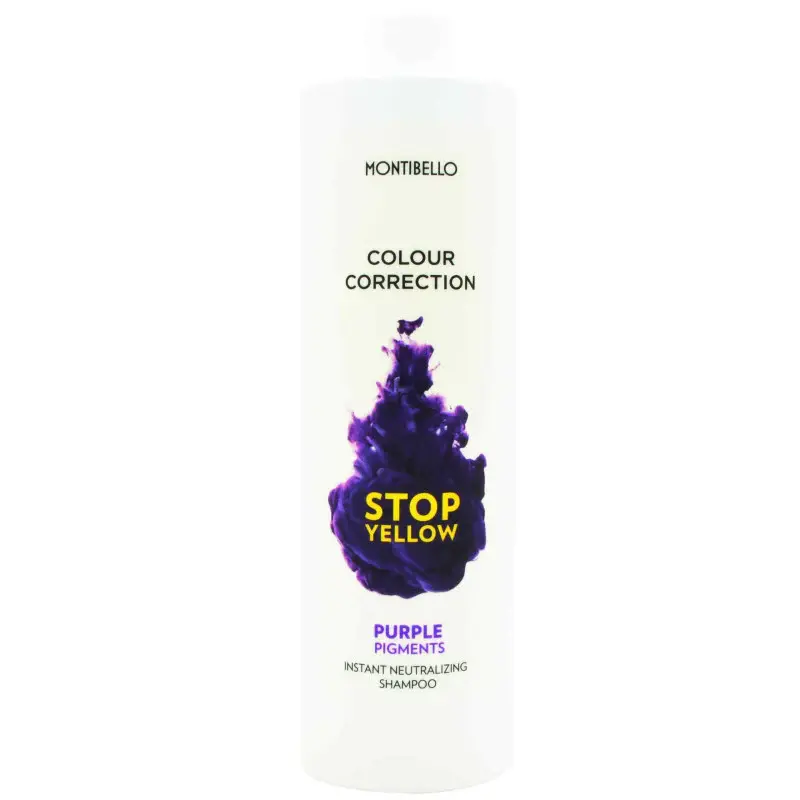 Montibello Colour Correction Stop Yellow shampoo for bleached and blonde hair neutralizing yellow tones 1000 ml