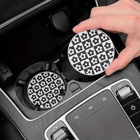 Round Flower Pattern Car Coasters, Non-slip Car Cup Holder Pad, Car Interior Accessories for Gift, Car Anti-Slip Mats, Car ...
