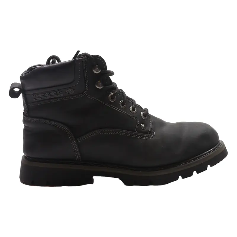 DOCKERS Lace-Up Boots Black Leather Mens UK 8