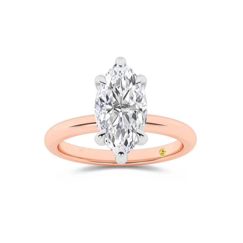 Fez Lab Grown Hidden Halo Marquise Shape Diamond Engagement RIng | 10K Rose Gold 3 5/8ct. tw.