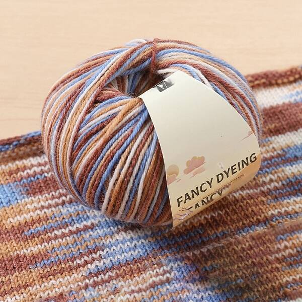 Wool Rainbow Segment Dyed Knitting Yarn