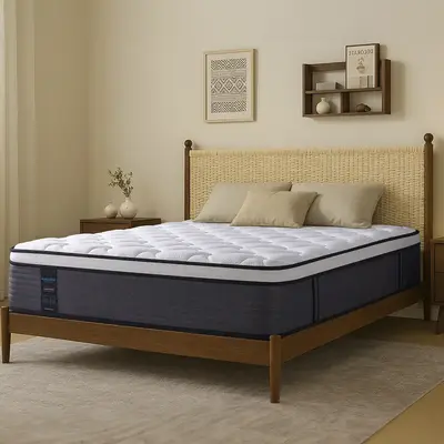 Queen Rose Medium Firm Cooling Hybrid Gel Spring Mattress Standard with Lumbar Support, 12/14 inch Queen Mattress Bed in a Bo...