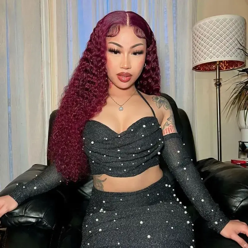 99J Burgundy Water Wave Wear Go Wig 7x5 Lace Closure 180% Density