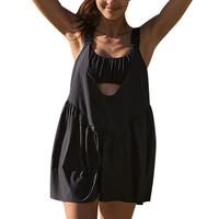 Women's Tennis Dress Cutout Loose Sleeveless Athletic Dresses with Built in Bra and Shorts with Pockets Set for Workout Golf ...