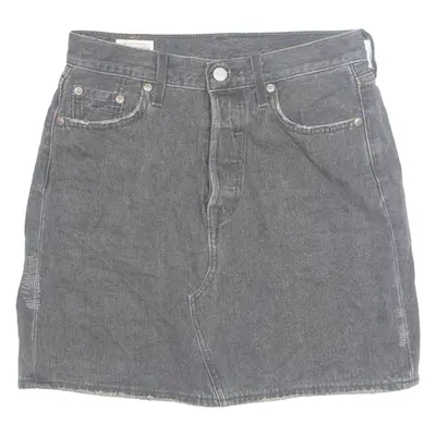 LEVI'S Premium E Womens Mini Skirt Black Short Denim S