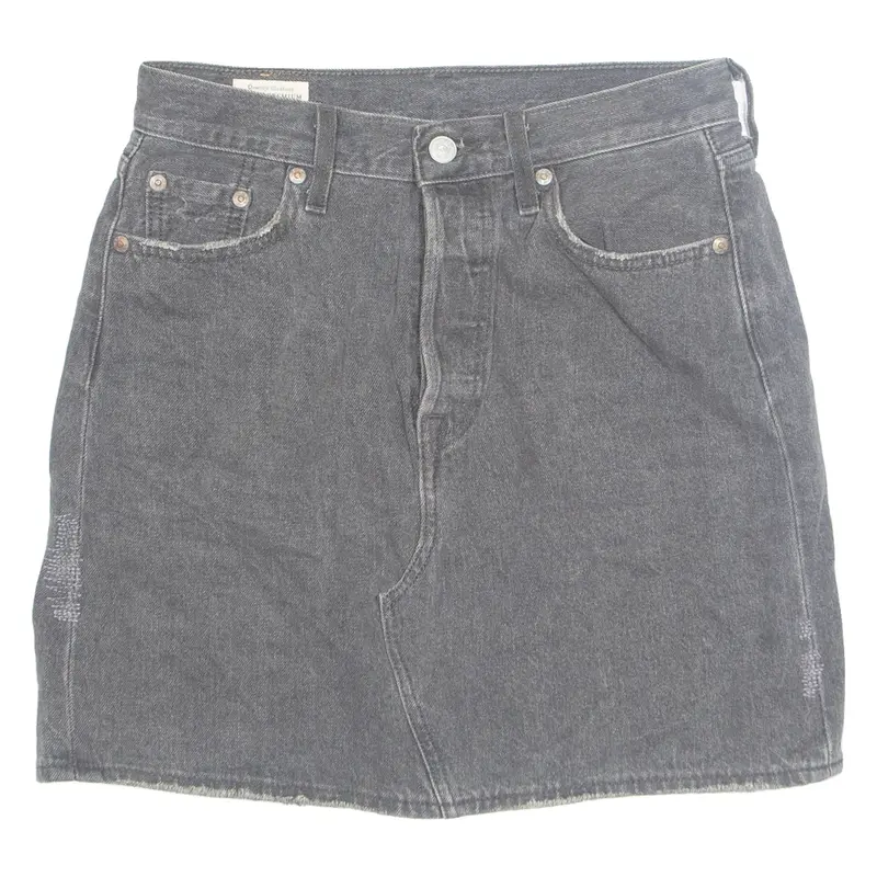 LEVI'S Premium E Womens Mini Skirt Black Short Denim S