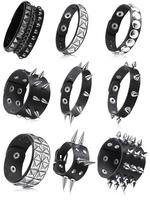 Punk Style Spiked Studded Decor Bracelet, Fashionable Leather Rivet Bracelet for Men & Women, Trendy All-match & Exquisite Je...