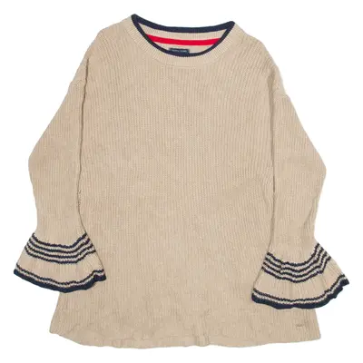 TOMMY HILFIGER Womens Jumper Brown Tight Knit XL