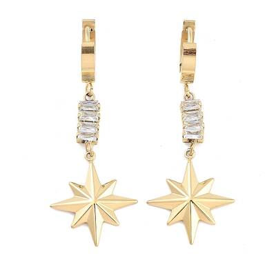 Star 304 Stainless Steel Dangle Earrings