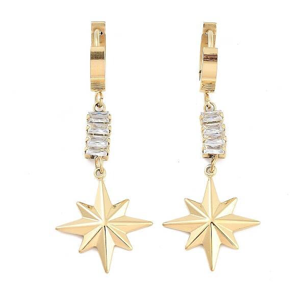 Star 304 Stainless Steel Dangle Earrings