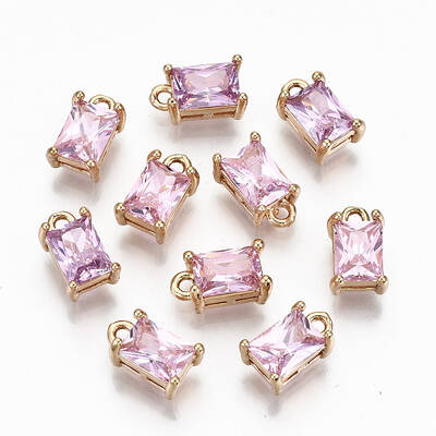Brass Glass Rhinestone Pendants