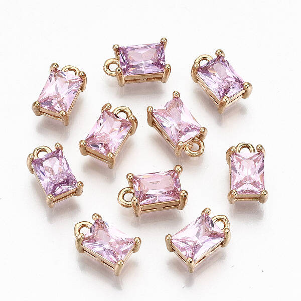 Brass Glass Rhinestone Pendants