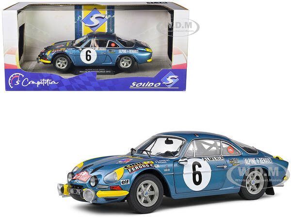 Alpine A110 1600S #6 Jean-Claude Andruet - Pierre Pagani Rallye Montecarlo (1972) Competition Series 1/18 Diecast Model Car b...