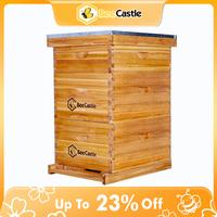 BeeCastle 10 Frame Beeswax Coated Dipped Beehive Deep, Medium Box With Wooden Frame And Beeswax Plastic Foundation for Beginn...