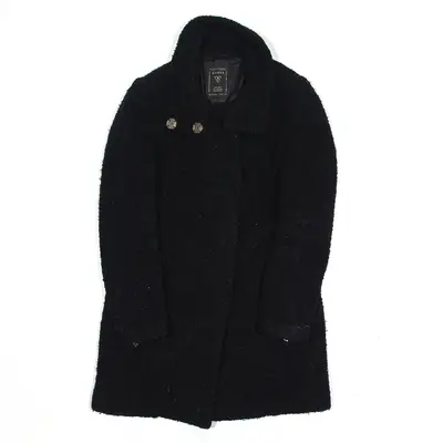 GUESS Teddy Fur Overcoat Jacket Black Womens XS