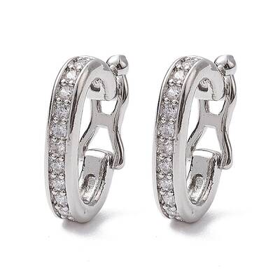 Brass Micro Pave Clear Cubic Zirconia Twister Clasps