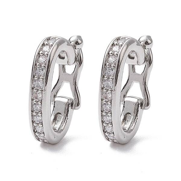 Brass Micro Pave Clear Cubic Zirconia Twister Clasps