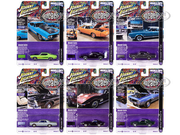 Muscle Cars USA 2022 Set B of 6 pieces Release 3 1/64 Diecast Model Cars by Johnny Lightning