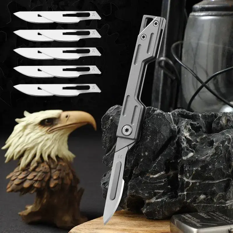 Folding Scalpel Knife, Father's Day Gift,EDC Tool for DIY&Office, 3.07inch Coin Pocket Fit for Outdoor Camping&Daily Carry(Al...