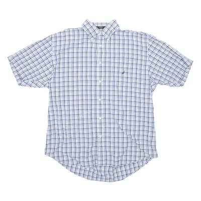 NAUTICA Mens Shirt White Check XL