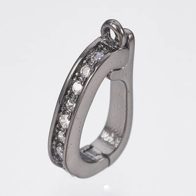 Brass Micro Pave Cubic Zirconia Fold Over Clasps